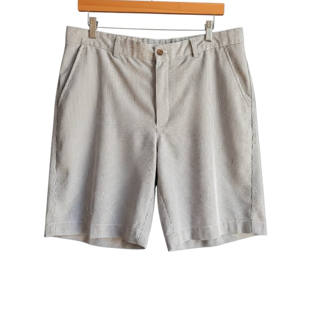 Greg Norman Striped Golf Shorts Size‎ 36 Performance Casual Preppy Country Club